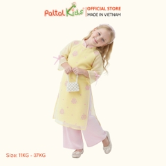 Set Áo Dài Voan Thêu Hoa Cách Tân Bé Gái Cao Cấp - 533 6128