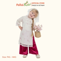 Set Áo Dài Thêu Hoa Cách Tân Kèm Cài Ngọc Bé Gái Cao Cấp - 533 6076