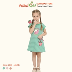 Đầm Dáng A Cánh Dơi Cotton Mỹ Hình In Mùa Hè Bé Gái Cao Cấp - 02C 8025