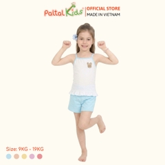 Đồ Bộ Đùi 2 Dây Lai Vạt Bèo Cotton Modal Bé Gái Cao Cấp - 205 7025
