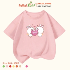 Áo Thun Cotton Mỹ Hình In Hai Chú Thỏ Bé Gái Cao Cấp - 020 1416