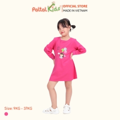 Đầm Dáng A Tay Dài Cotton Mỹ Bé Gái Cao Cấp - 020C 8011