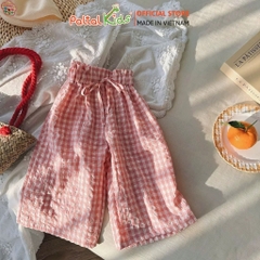 Quần Dài Đũi Sọc Caro Cột Nơ Cao Cấp - 568 8522