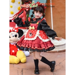 HALLOWEEN 2025 - Đầm Dáng Xòe Chuột Minnie Bé Gái Cao Cấp