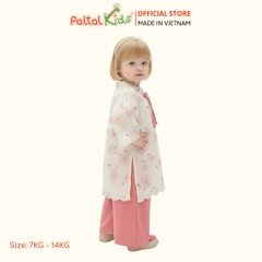 Set Áo Dài Thêu Hoa Cách Tân Kèm Cài Ngọc Bé Gái Cao Cấp - 533 6076