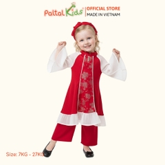 Set Áo Dài Voan Tay Loe Cách Tân Kèm Phụ Kiện Bé Gái Cao Cấp - 533 6107