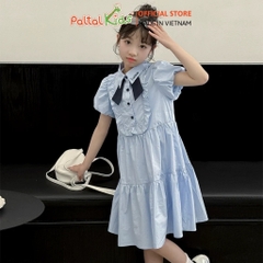 Đầm Sơ Mi Babydoll Tay Phồng Thô Mềm Bé Gái Cao Cấp - 02C 9211