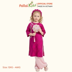 Set Áo Dài Gấm Mềm Cách Tân Đính Nơ Bé Gái Cao Cấp - 533 6109