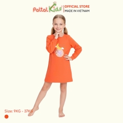 Đầm Dáng A Tay Dài Cotton Mỹ Bé Gái Cao Cấp - 020C 8009