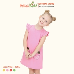 Đầm Dáng A Cánh Tiên Hình In Giả Túi Cotton Mỹ Cao Cấp - 02C 8020