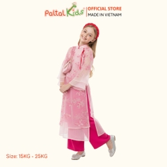 Set Áo Dài Voan Thêu Hoa 4 Tà Cách Tân Bé Gái Cao Cấp - 533 6124