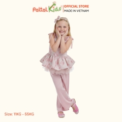 Set Yếm Gấm Thêu Hoa Cách Tân Bé Gái Cao Cấp - 533 6136