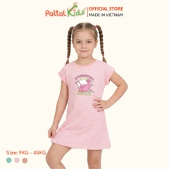 Đầm Dáng A Cánh Dơi Cotton Mỹ Hình In Mùa Hè Bé Gái Cao Cấp - 02C 8025