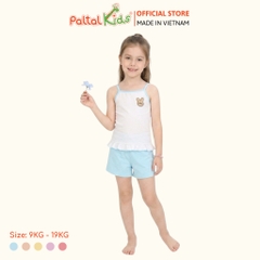 Đồ Bộ Đùi 2 Dây Lai Vạt Bèo Cotton Modal Bé Gái Cao Cấp - 205 7025