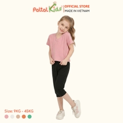 Áo Thun Croptop Cổ Tim Trơn Cotton Borib Bé Gái Cao Cấp - 220 1422