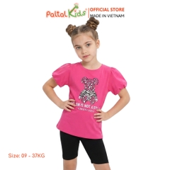 Đồ Bộ Lửng Cotton Mỹ Hình In Bear Brick Bé Gái Cao Cấp - 024 7026
