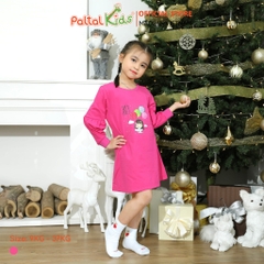 Đầm Dáng A Tay Dài Cotton Mỹ Bé Gái Cao Cấp - 020C 8011