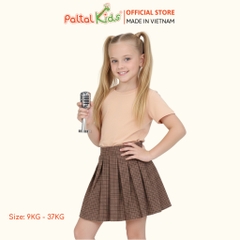 Chân Váy Xếp Ly Cotton Caro Bé Gái Cao Cấp - 112 9202