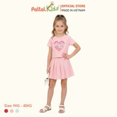 Set Áo Croptop Mix Chân Váy Xếp Ly Cotton Mỹ Bé Gái Cao Cấp - 022 9203