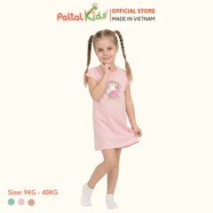 Đầm Dáng A Cánh Dơi Cotton Mỹ Hình In Mùa Hè Bé Gái Cao Cấp - 02C 8025