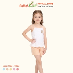 Đồ Bộ Đùi 2 Dây Lai Vạt Bèo Cotton Modal Bé Gái Cao Cấp - 205 7025