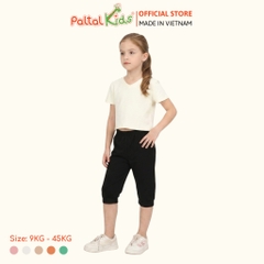 Áo Thun Croptop Cổ Tim Trơn Cotton Borib Bé Gái Cao Cấp - 220 1422