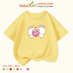 Áo Thun Cotton Mỹ Hình In Hai Chú Thỏ Bé Gái Cao Cấp - 020 1416