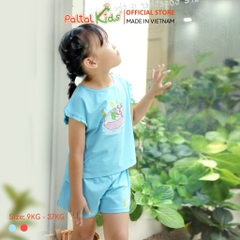 BST Mùa Hạ - Bộ Đùi Tay Ngắn Cotton Mỹ Bé Gái Cao Cấp - 025 5155