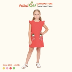 Đầm Dáng A Cánh Tiên Hình In Giả Túi Cotton Mỹ Cao Cấp - 02C 8020