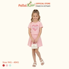 Set Áo Croptop Mix Chân Váy Xếp Ly Cotton Mỹ Bé Gái Cao Cấp - 022 9203
