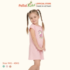 Đầm Dáng A Cánh Dơi Cotton Mỹ Hình In Mùa Hè Bé Gái Cao Cấp - 02C 8025
