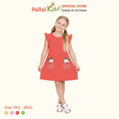 Đầm Dáng A Cánh Tiên Hình In Giả Túi Cotton Mỹ Cao Cấp - 02C 8020