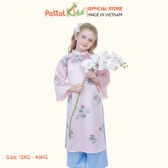 Set Áo Dài Lụa Gấm Thêu Hoa Cách Tân Bé Gái Cao Cấp - 533 6132