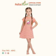 Đầm Dáng A Cánh Dơi Cotton Mỹ Hình In Mùa Hè Bé Gái Cao Cấp - 02C 8025