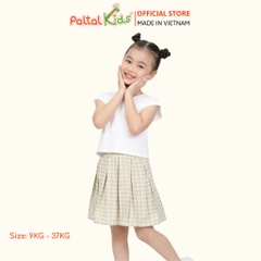 Chân Váy Xếp Ly Cotton Caro Bé Gái Cao Cấp - 112 9202