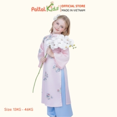 Set Áo Dài Lụa Gấm Thêu Hoa Cách Tân Bé Gái Cao Cấp - 533 6132
