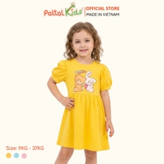 Đầm Babydoll Tay Phồng Cotton Mỹ Hình In Gấu Panda Bé Gái Cao Cấp - 02C 8035