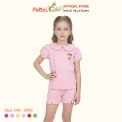 Đồ Bộ Đùi Tay Phồng Cotton Mỹ Hình In Cô Gái Xinh Xắn Bé Gái Cao Cấp - 025 2136