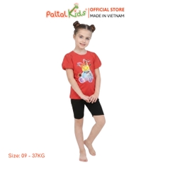 Đồ Bộ Lửng Cotton Mỹ Hình In Thỏ Cầu Vòng Bé Gái Cao Cấp - 024 7033