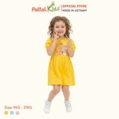 Đầm Babydoll Tay Phồng Cotton Mỹ Hình In Gấu Panda Bé Gái Cao Cấp - 02C 8035