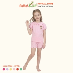 Đồ Bộ Đùi Tay Phồng Cotton Mỹ Hình In Cô Gái Xinh Xắn Bé Gái Cao Cấp - 025 2136