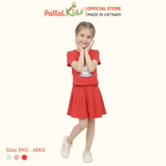 Set Áo Croptop Mix Chân Váy Xếp Ly Cotton Mỹ Bé Gái Cao Cấp - 022 9204