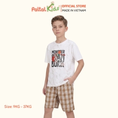 Quần Đùi Cotton Caro Có Dây Rút Bé Trai Cao Cấp - 118 8056