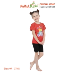 Đồ Bộ Lửng Cotton Mỹ Hình In Thỏ Cầu Vòng Bé Gái Cao Cấp - 024 7033