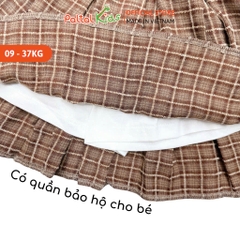 Set Áo Mix Chân Váy Caro Cotton Cao Cấp - 022 9206