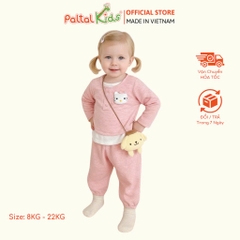 BST Mùa Đông - Đồ Bộ Tay Dài Nỉ Lông Thỏ Bé Gái Cao Cấp - 223 6049