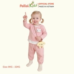 BST Mùa Đông - Đồ Bộ Tay Dài Nỉ Lông Thỏ Bé Gái Cao Cấp - 223 6049