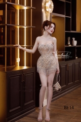 Đầm TK Ngắn Hai Dây Ôm Body Đính Cườm