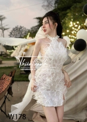 Đầm TK Ngắn Yếm Lông Vũ