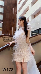Đầm TK Ngắn Yếm Lông Vũ